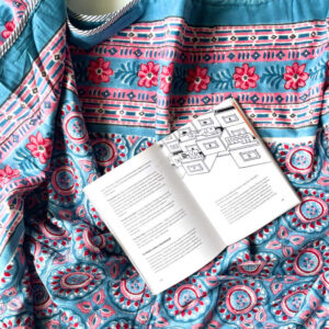 HANDBLOCK PRINTED BLUE REVERSIBLE DOUBLE DOHAR