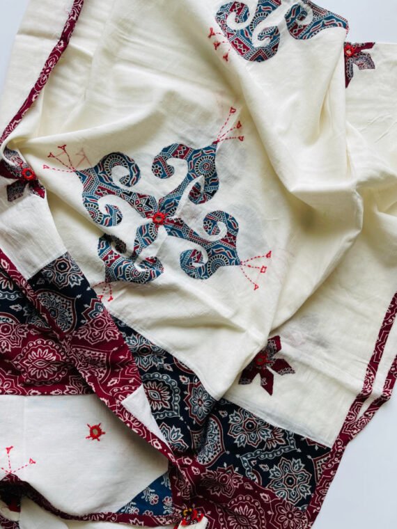 HANDCRAFTED AJRAKH APPLIQUE DUPATTAS
