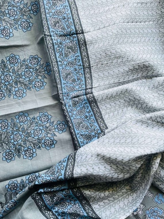BLOCK PRINT MULMUL COTTON DUPATTA SET