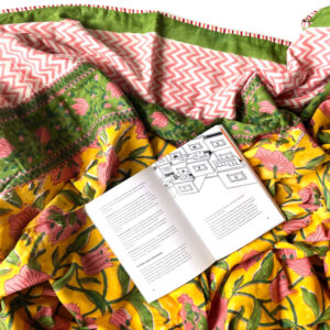 HANDBLOCK PRINTED YELLOW REVERSIBLE DOUBLE DOHAR