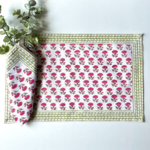 BLOCK PRINT PLACEMENT MATS & NAPKINS (SET OF 6)