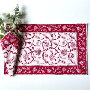 BLOCK PRINT PLACEMENT MATS & NAPKINS (SET OF 6)