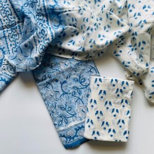HANDBLOCK PRINTED MUL COTTON SUIT SET WITH DUPATTA